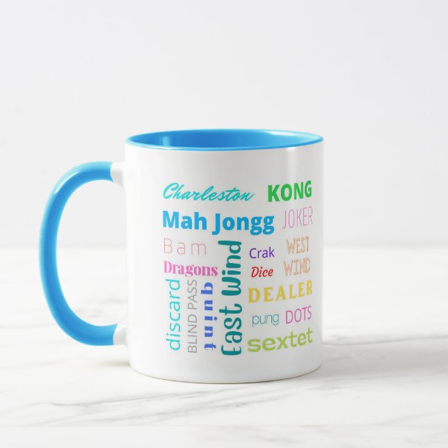 Blue 2 toned Mahj Mug (Left)