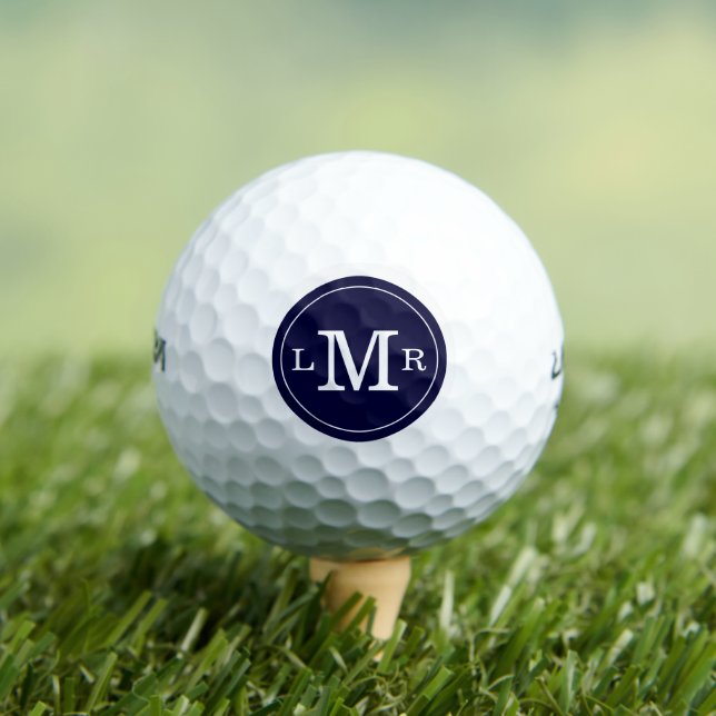 Blue 3-Letter Monogram Golf Balls (Insitu Tee)