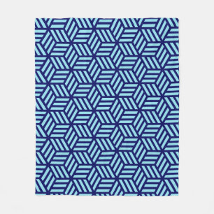 Blue 3D Boxe Geometric Nautical Orderly Pattern Fleece Blanket
