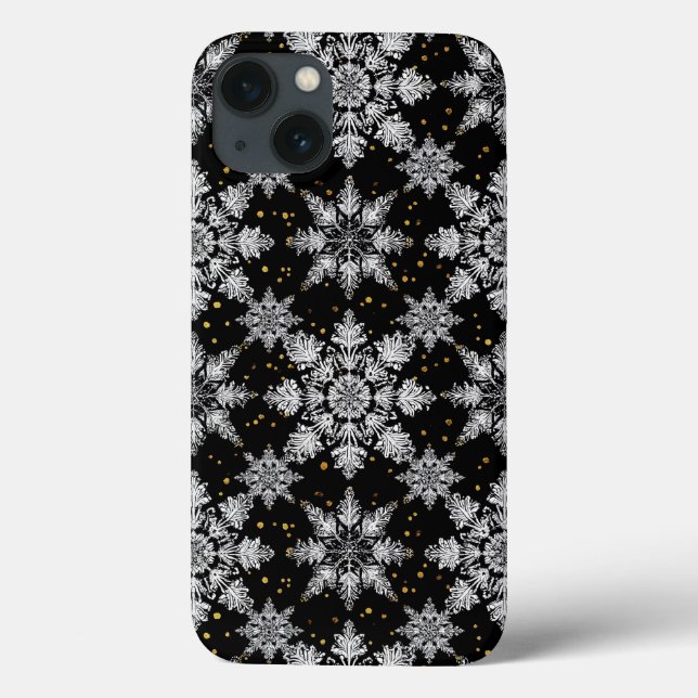 Blue 3d snowflakes Case-Mate iPhone case (Back)