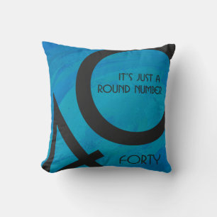 Blue 40 Decade Birthday Cushion