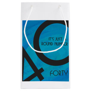 Blue 40 Decade Birthday Small Gift Bag