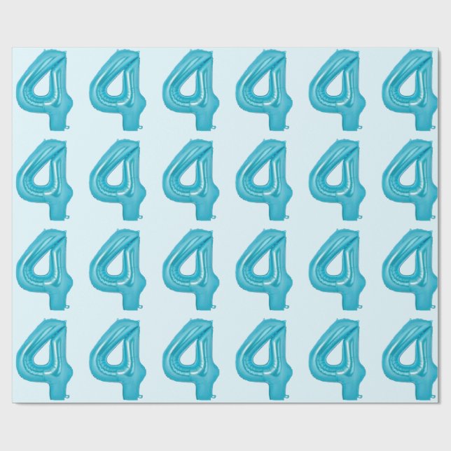 Blue 4 Balloon Wrapping Paper (Flat)