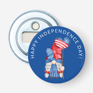 Blue 4th of July Gnome Independence Day Party Bottle Opener