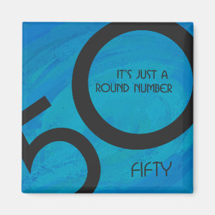 Blue 50 Decade Birthday Magnet