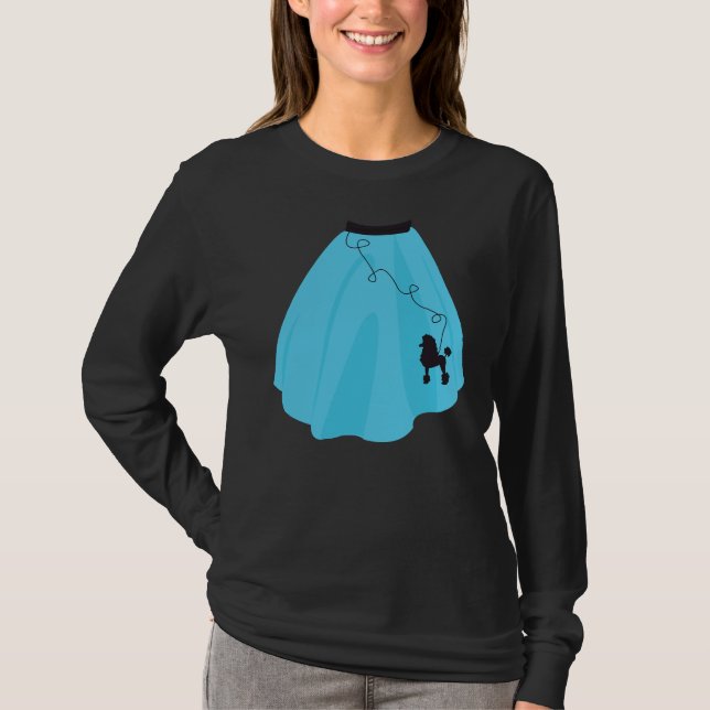 Blue 50s Poodle Skirt T-Shirt (Front)