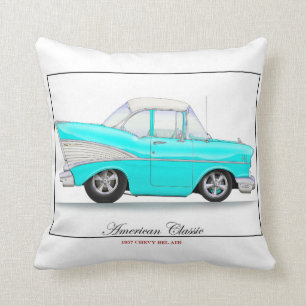 Blue 57 Chevy Pillow