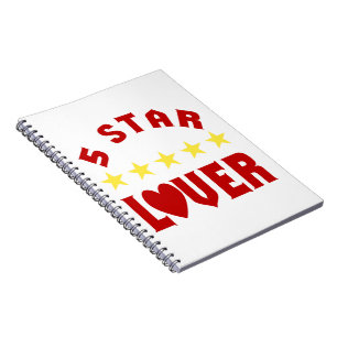 Blue 5 Star Lover Spiral Notebook