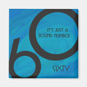 Blue 60 Decade Birthday Magnet