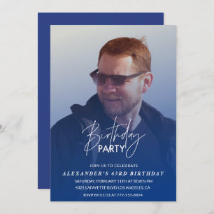 Blue 63rd birthday invitation Birthday party Photo