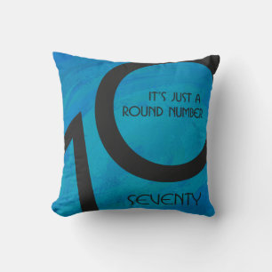 Blue 70 Decade Birthday Cushion