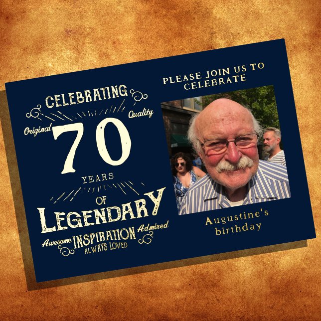 Blue 70th Birthday Vintage Gold (Creator Uploaded)