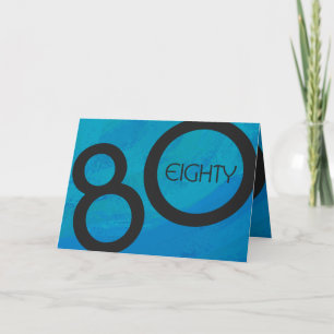 Blue 80 Decade Birthday Card