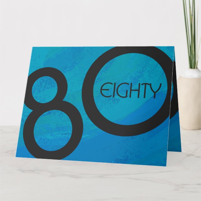 Blue 80 Decade Birthday Card (Front)
