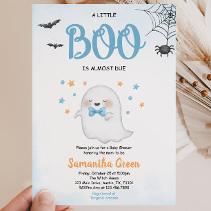 Blue A Little Boo Baby Shower Invitation