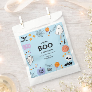 Blue A Little Boo Cute Ghost Halloween Baby Shower Favour Bags