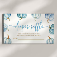 Blue A Little Pumpkin Baby Shower Diaper Raffle