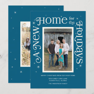 Blue A New Home for the Holidays Photo Holiday Card