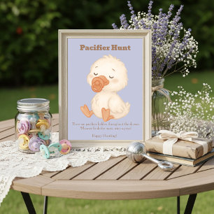 Blue A Silly Goose Pacifier Hunt Baby Shower Invitation
