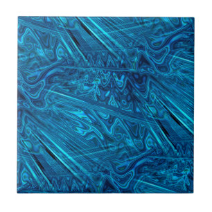 Blue Abalone Paua Fractal Mother of Pearl Look Tile