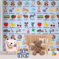 Blue ABC Alphabet Kids Nursery Decor