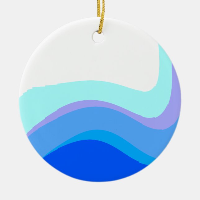Blue Abstract 1112 Ceramic Tree Decoration (Front)
