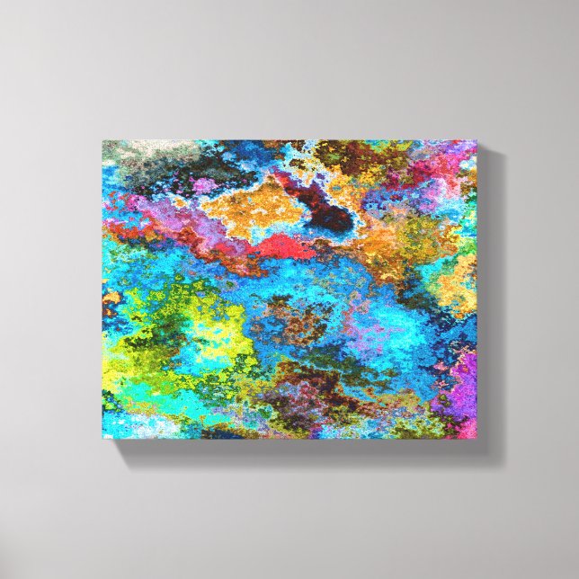 Blue Abstract Art Canvas Print (Front)