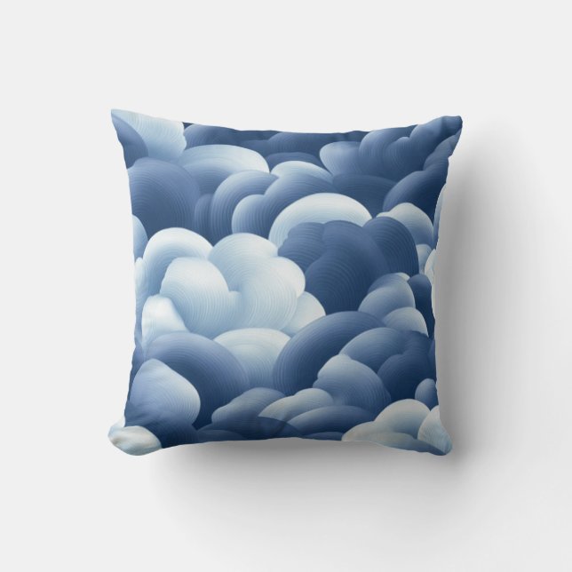 Blue abstract art cushion (Front)