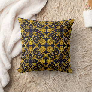 blue abstract baroque cushion