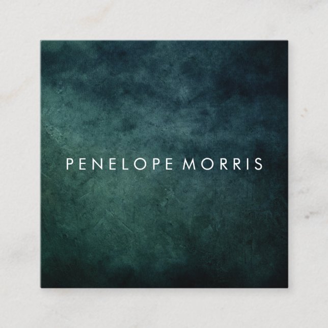 Blue Abstract Beauty Stylist  Square Business Card (Front)