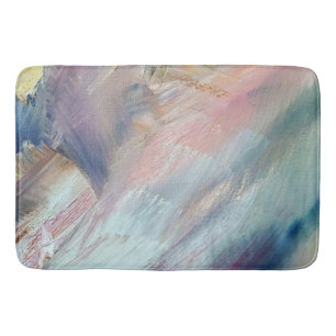 Blue Abstract Brush Stroke Bath Mat