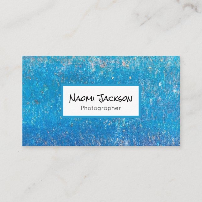 Blue Abstract Business Card (Front)