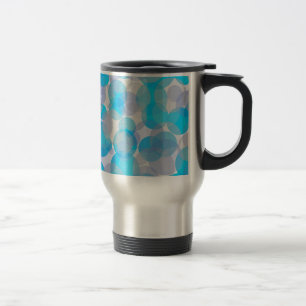 Blue abstract circles design travel mug