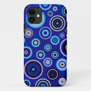 Blue Abstract Circles Pattern Colourful Vintage Case-Mate iPhone Case