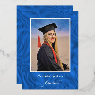 Blue Abstract College Graduation announcement