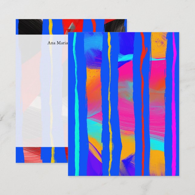 blue abstract colour flow Note Cards  (Front/Back)