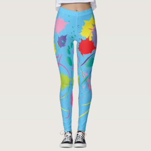 Blue Abstract Colourful Art Digital Art Cool Leggings