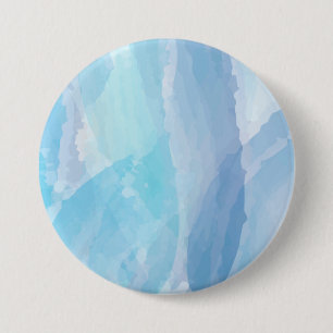 Blue, abstract, cool water colour brush stroke art 7.5 cm round badge