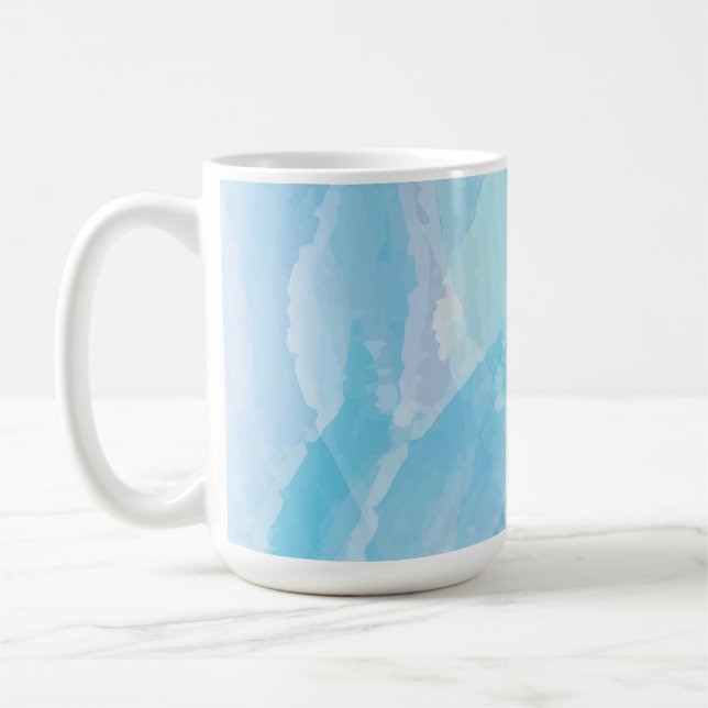 Blue, abstract, cool water colour brush stroke art coffee mug (Left)