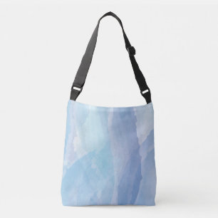 Blue, abstract, cool water colour brush stroke art crossbody bag
