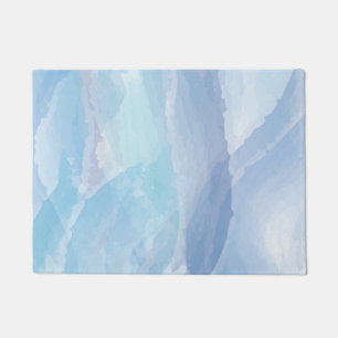 Blue, abstract, cool water colour brush stroke art doormat