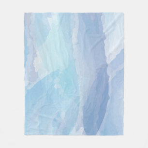 Blue, abstract, cool water colour brush stroke art fleece blanket