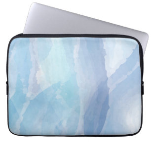 Blue, abstract, cool water colour brush stroke art laptop sleeve