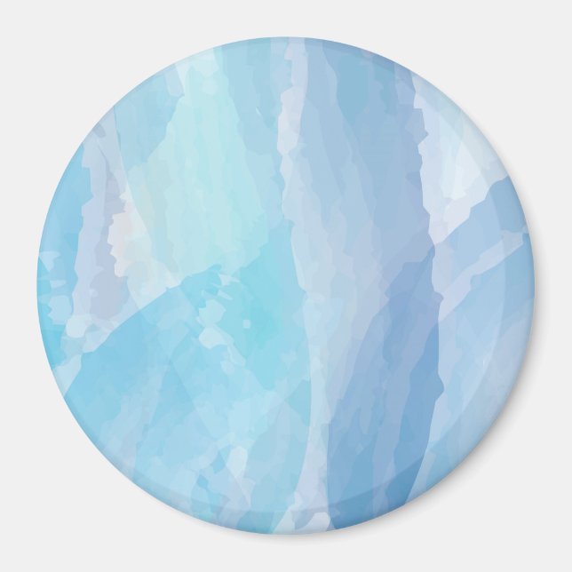 Blue, abstract, cool water colour brush stroke art magnet (Front)