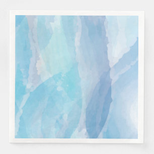 Blue, abstract, cool water colour brush stroke art napkin