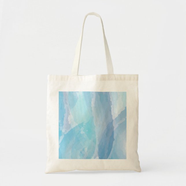 Blue, abstract, cool water colour brush stroke art tote bag (Front)