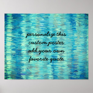 blue abstract custom add your own quote poster