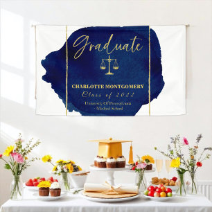 Blue Abstract Elegant Law School Graduation Banner