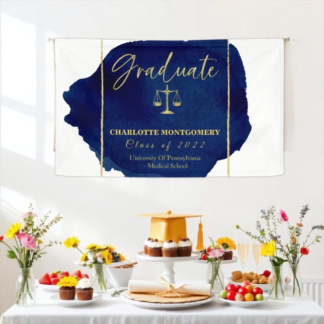 Blue Abstract Elegant Law School Graduation Banner (Creator Uploaded)