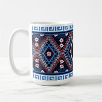 Blue Abstract Ethnic Geometric Patterns with Logo